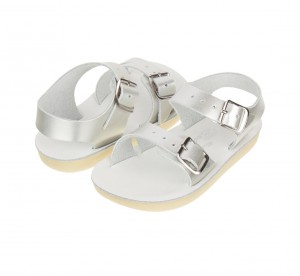 Kids' Salt Water Seawee Sandals Silver | 82NLMSBJE