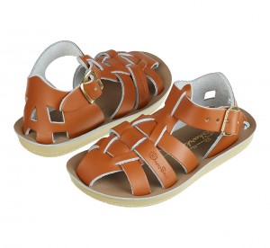 Kids' Salt Water Shark Sandals Brown | 79KOPIYHR