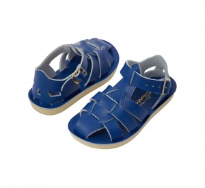 Kids' Salt Water Shark Sandals Deep Blue | 45NEFUSYM