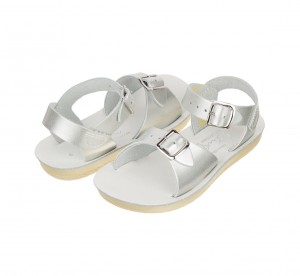 Kids' Salt Water Surfer Sandals Silver | 15QMPODEV