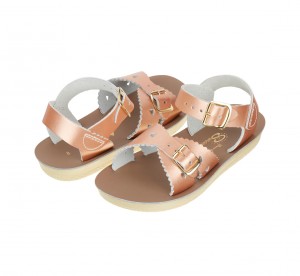 Kids' Salt Water Sweetheart Sandals Rose Gold | 73NWFPGHU