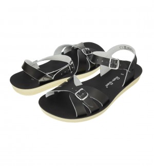 Women's Salt Water Boardwalk Sandals Black | 78ERYLWPX