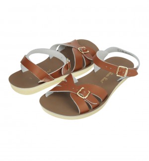 Women's Salt Water Boardwalk Sandals Brown | 62TILMKHN