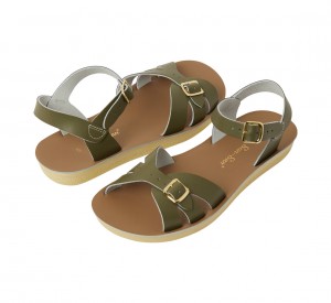 Women's Salt Water Boardwalk Sandals Olive | 39GFYPETL