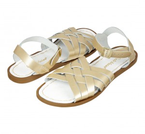 Women's Salt Water Retro Sandals Gold | 98YDHNWVU