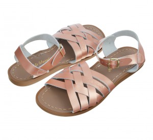 Women's Salt Water Retro Sandals Rose Gold | 65SAYWQBP