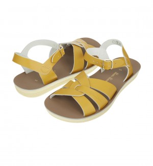 Women's Salt Water Swimmer Sandals Mustard | 01MPVHBFI