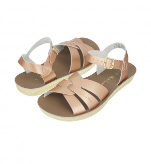 Women's Salt Water Swimmer Sandals Rose Gold | 79PSJNLYG