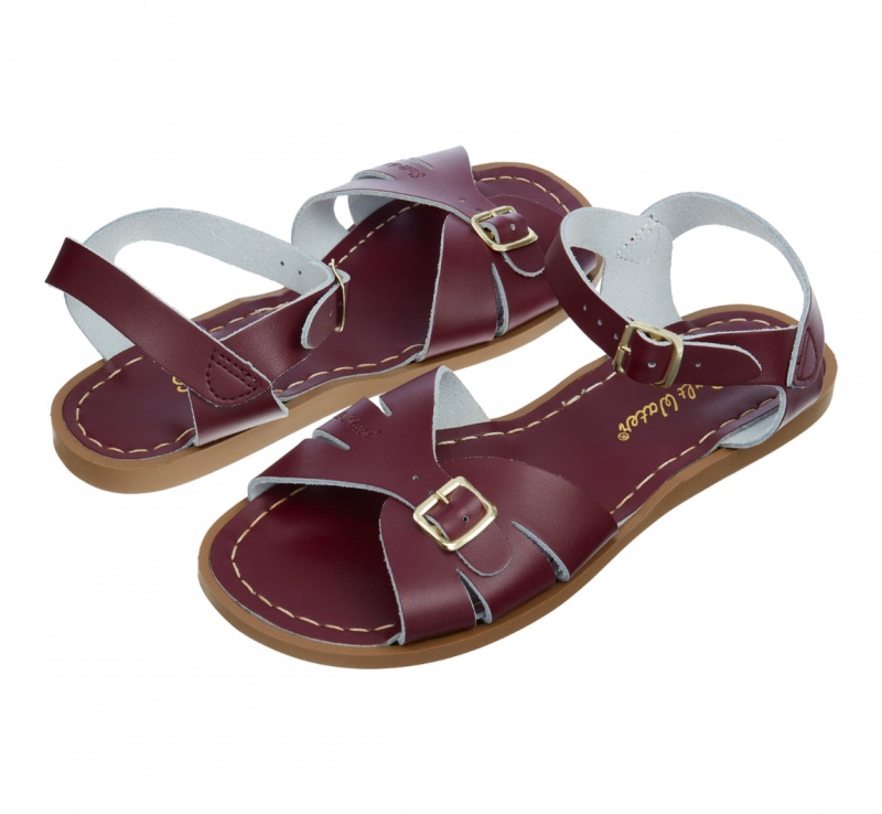 Kids\' Salt Water Classic Sandals Claret | 81SXEBCDK