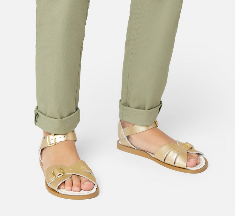 Kids' Salt Water Classic Sandals Gold | 02DUFRBQO