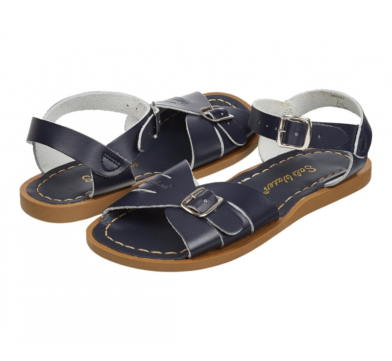 Kids\' Salt Water Classic Sandals Navy | 92XBTCWIA