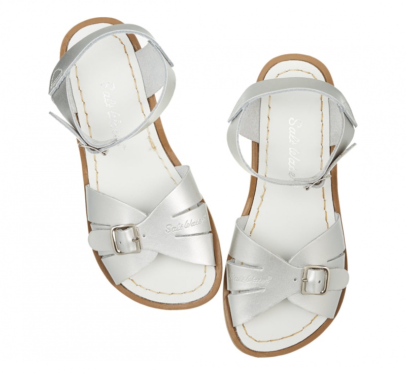 Kids' Salt Water Classic Sandals Silver | 51QMKGXYH