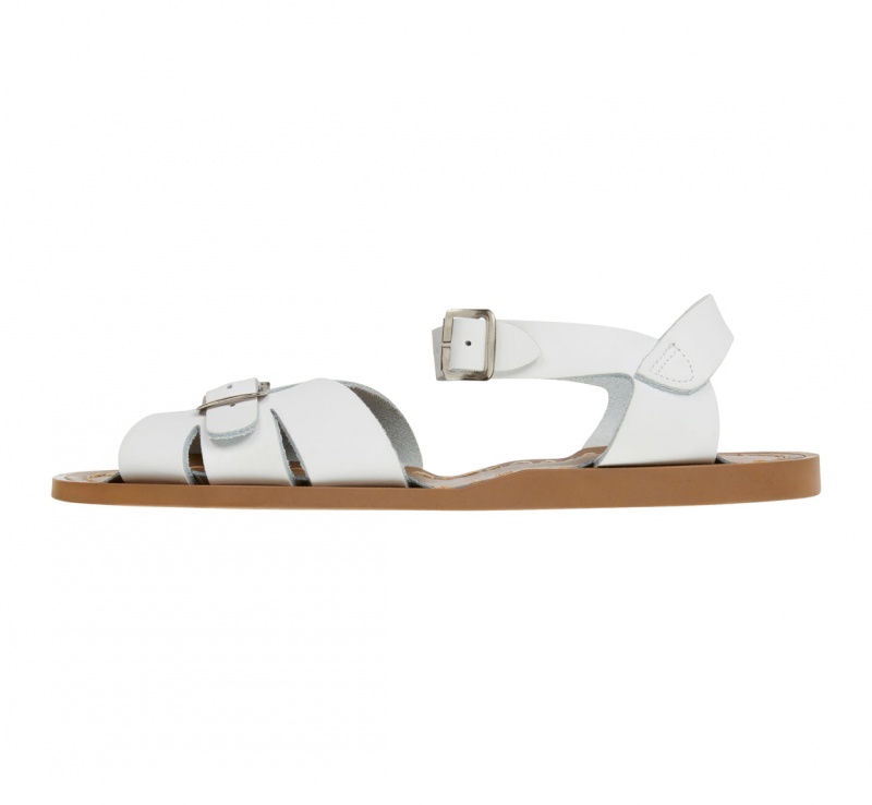 Kids' Salt Water Classic Sandals White | 78ELKBXNZ