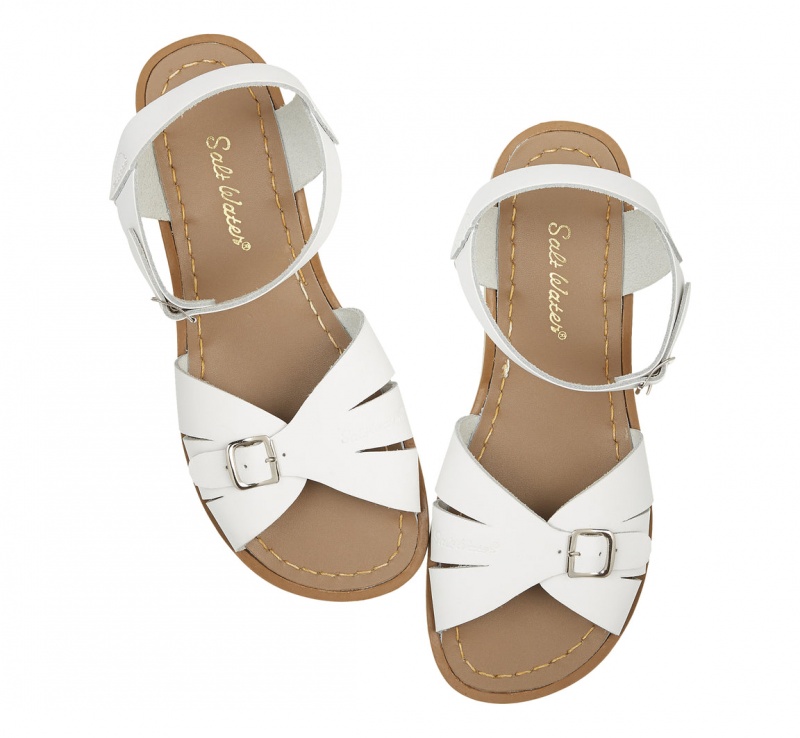 Kids' Salt Water Classic Sandals White | 78ELKBXNZ