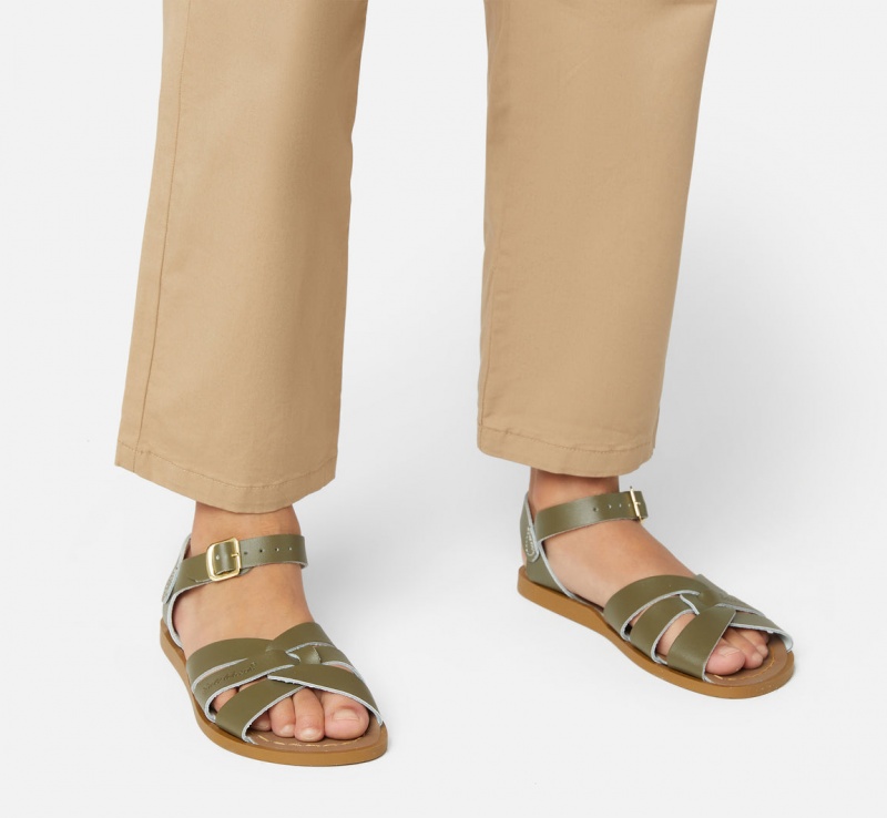 Kids' Salt Water Original Sandals Olive | 48FHCLGYX