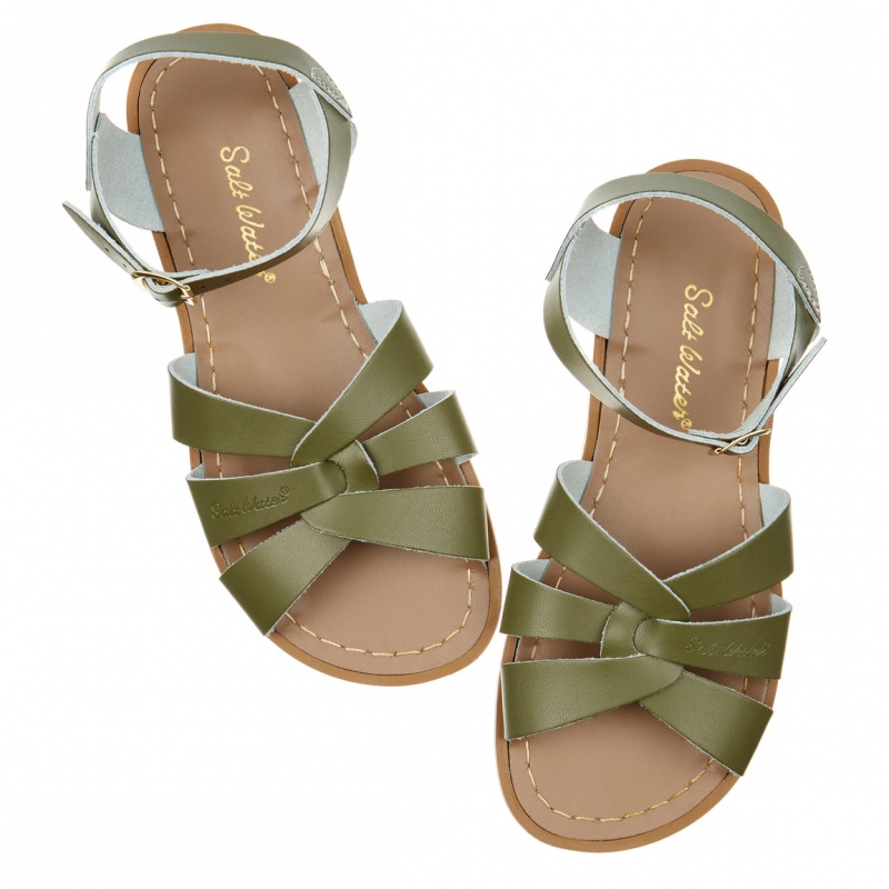 Kids' Salt Water Original Sandals Olive | 48FHCLGYX