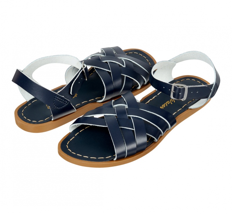 Kids\' Salt Water Retro Sandals Navy | 40TFGIKPY