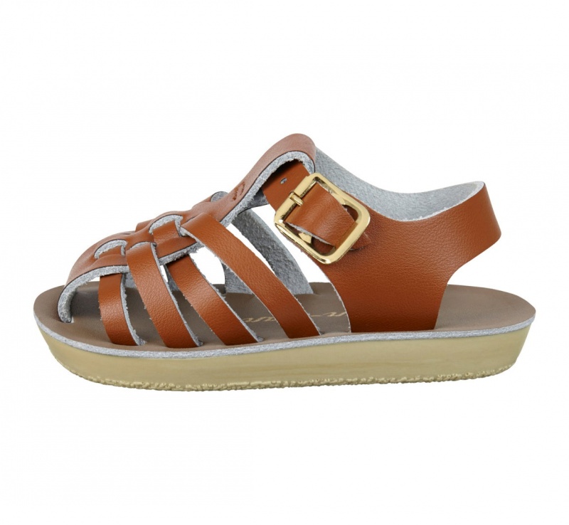 Kids' Salt Water Sailor Sandals Brown | 35XHIKTZP