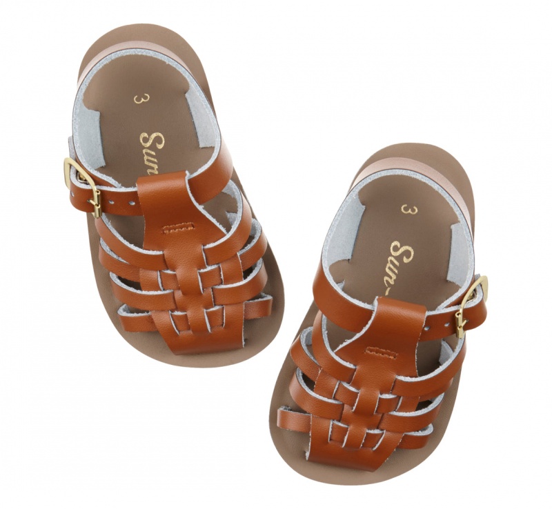 Kids' Salt Water Sailor Sandals Brown | 35XHIKTZP