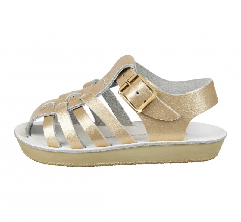 Kids' Salt Water Sailor Sandals Gold | 98OYEXAPI