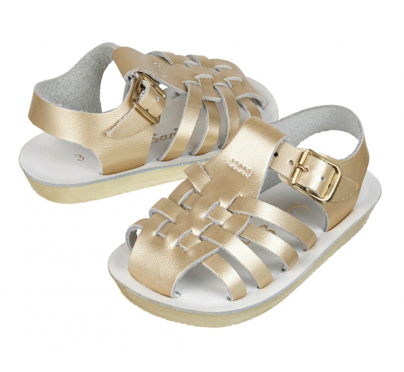 Kids\' Salt Water Sailor Sandals Gold | 98OYEXAPI