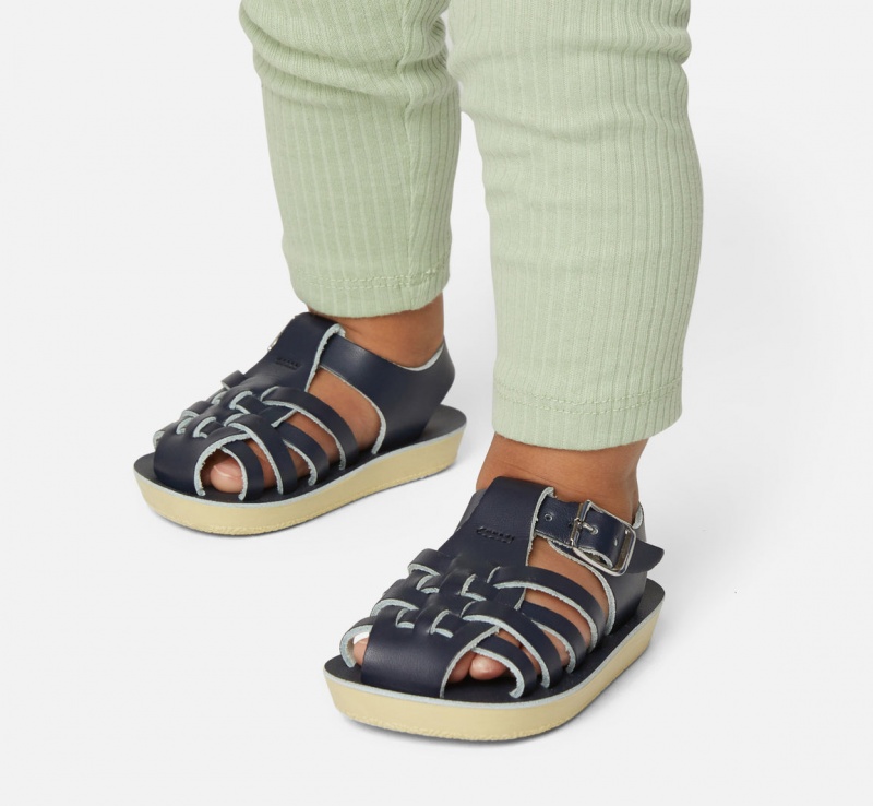 Kids' Salt Water Sailor Sandals Navy | 93JOQVYHK