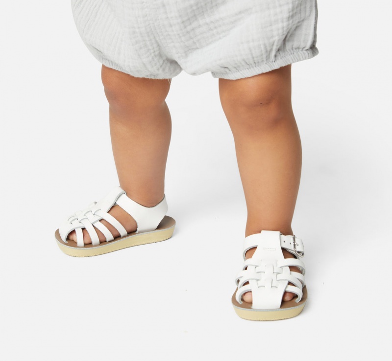 Kids' Salt Water Sailor Sandals White | 27MNCORXS