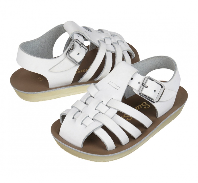 Kids' Salt Water Sailor Sandals White | 27MNCORXS