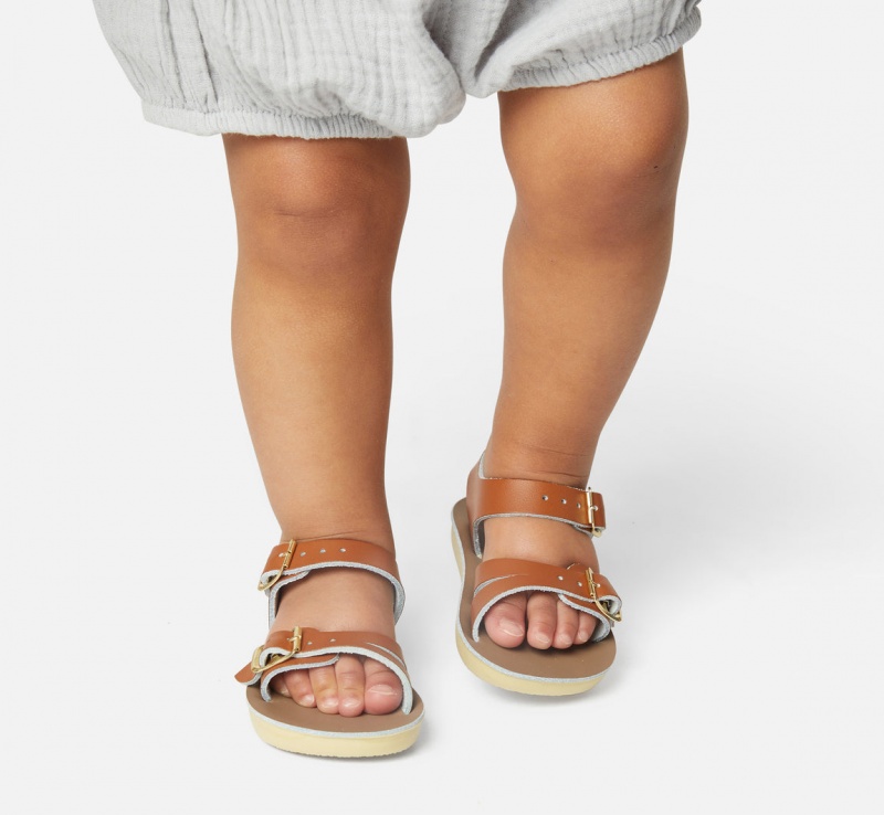 Kids' Salt Water Seawee Sandals Brown | 41SWDYLIM