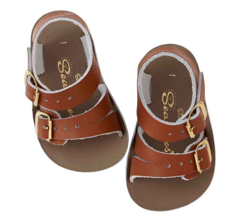 Kids' Salt Water Seawee Sandals Brown | 41SWDYLIM