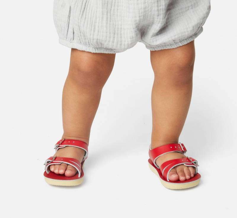 Kids' Salt Water Seawee Sandals Red | 91CADTMWZ