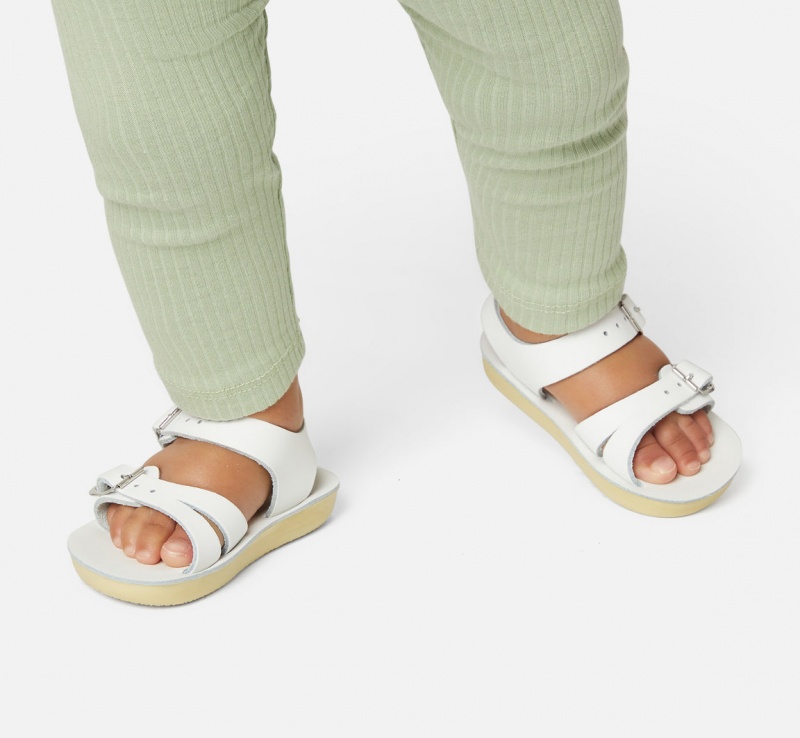 Kids' Salt Water Seawee Sandals White | 34LSHBXWF