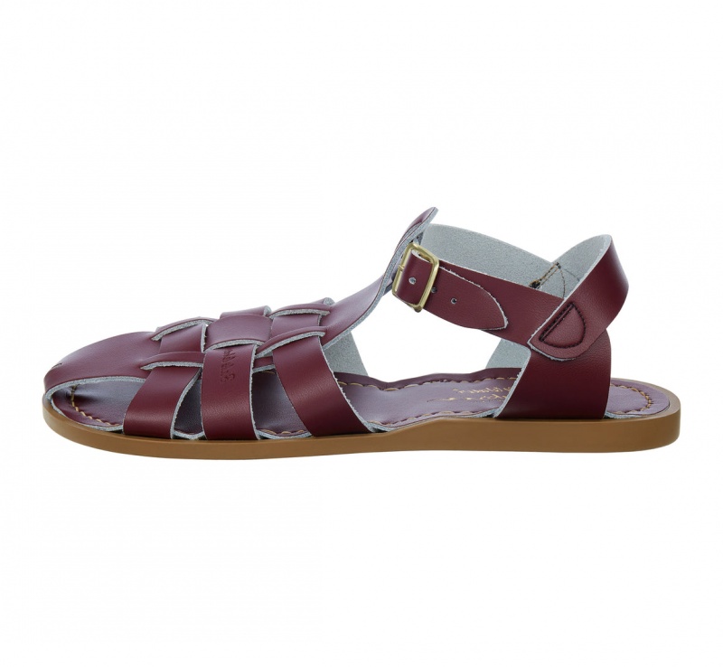 Kids' Salt Water Shark Original Sandals Claret | 74HQDCMFN