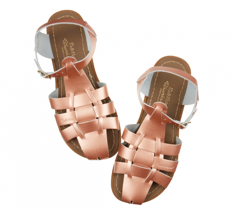 Kids' Salt Water Shark Original Sandals Rose Gold | 56TEVIRQD