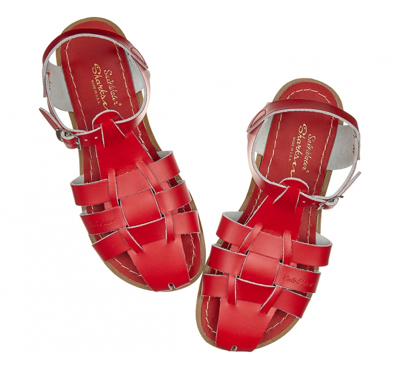 Kids' Salt Water Shark Original Sandals Red | 58KOPRELI