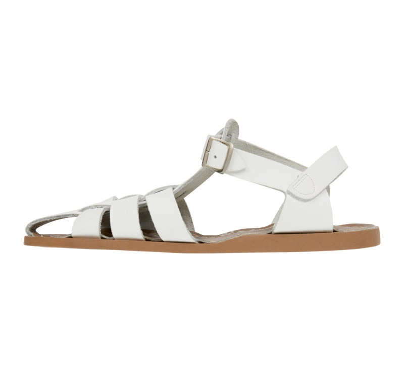 Kids' Salt Water Shark Original Sandals White | 40MINQDTA