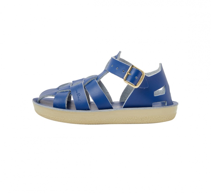 Kids' Salt Water Shark Sandals Deep Blue | 45NEFUSYM