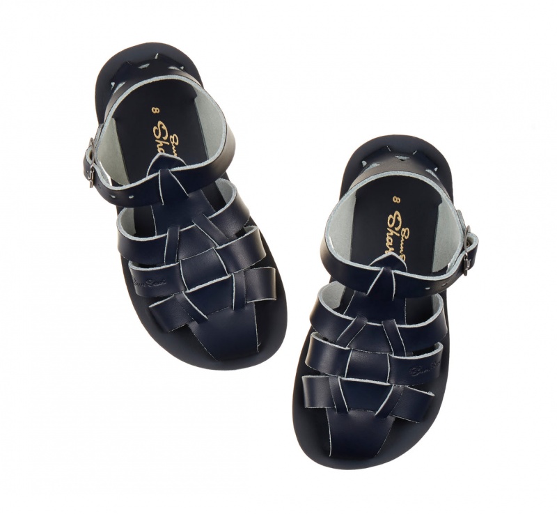 Kids' Salt Water Shark Sandals Navy | 40LEWYBIG