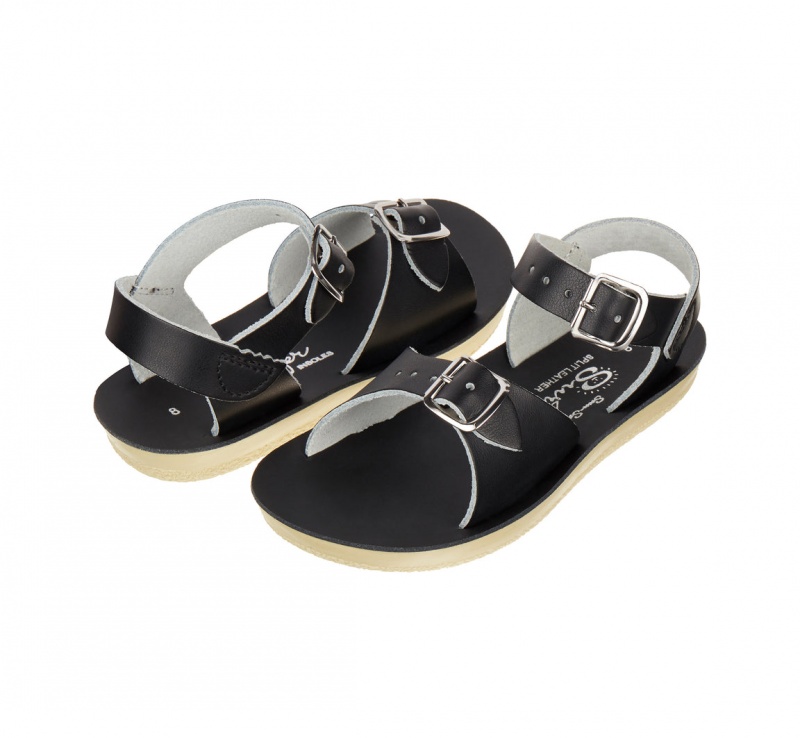 Kids\' Salt Water Surfer Sandals Black | 46FDJQXZU