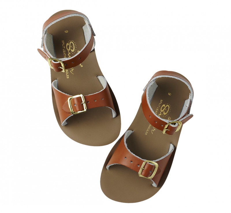 Kids' Salt Water Surfer Sandals Brown | 13LQUHDVM