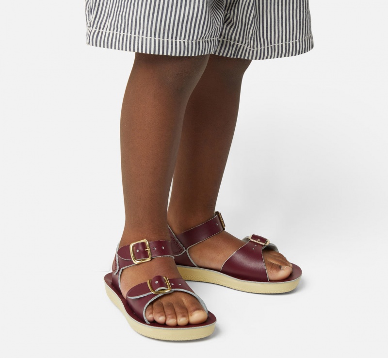 Kids' Salt Water Surfer Sandals Claret | 84EJRFCBL