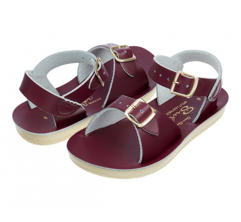 Kids\' Salt Water Surfer Sandals Claret | 84EJRFCBL