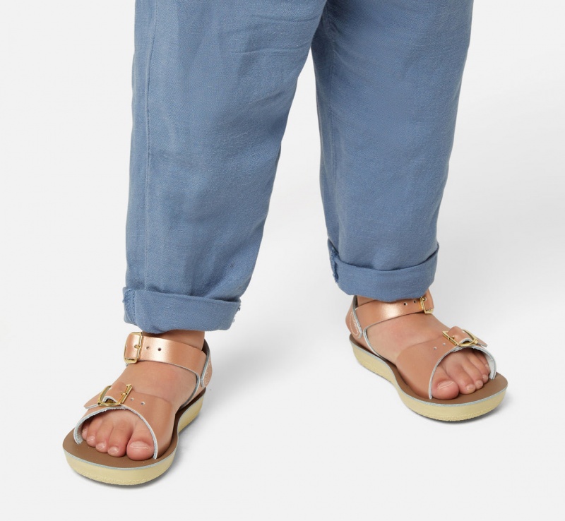 Kids' Salt Water Surfer Sandals Rose Gold | 08JYVUSDI