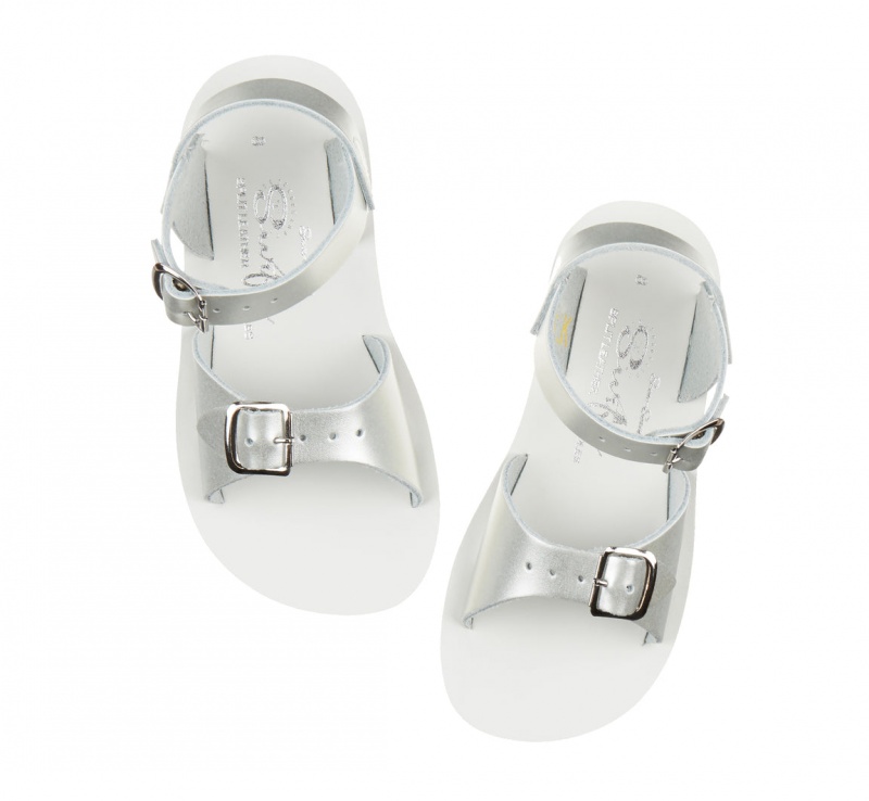 Kids' Salt Water Surfer Sandals Silver | 15QMPODEV