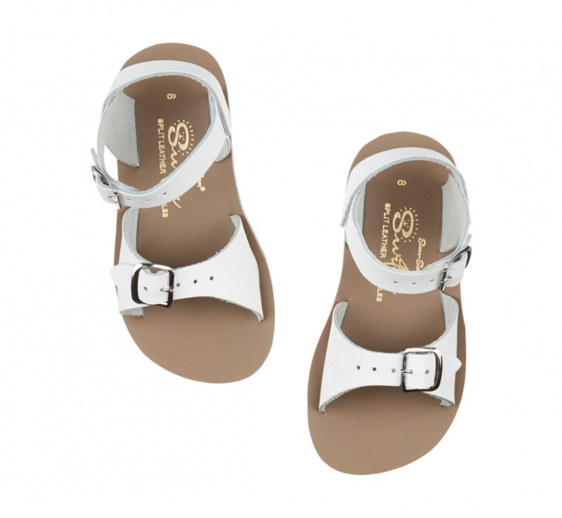 Kids' Salt Water Surfer Sandals White | 91FJXHLED