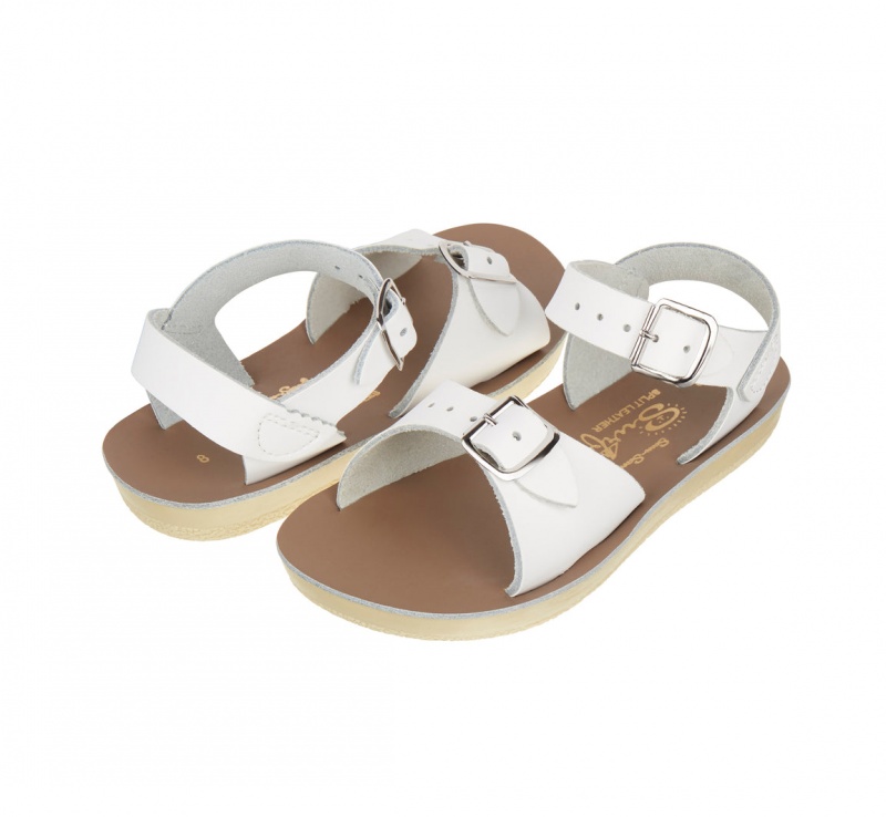 Kids\' Salt Water Surfer Sandals White | 91FJXHLED