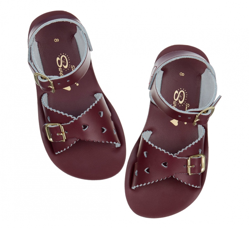 Kids' Salt Water Sweetheart Sandals Claret | 20BFYVSRP