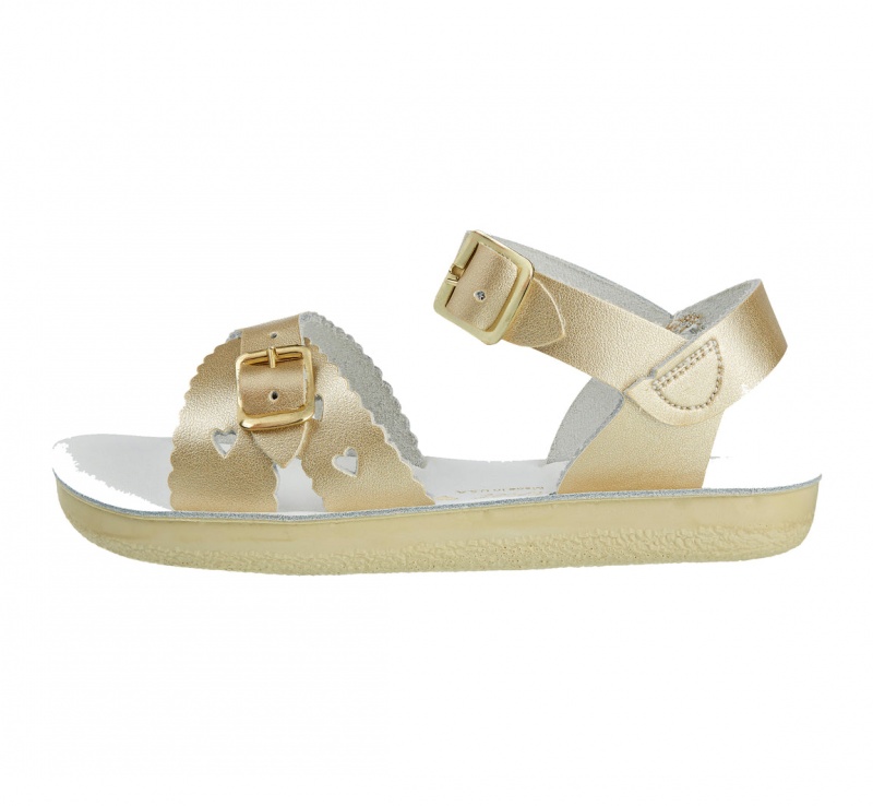 Kids' Salt Water Sweetheart Sandals Gold | 57NQTAIYV