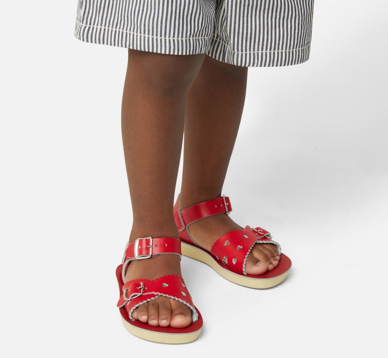 Kids' Salt Water Sweetheart Sandals Red | 45MCBOYHX