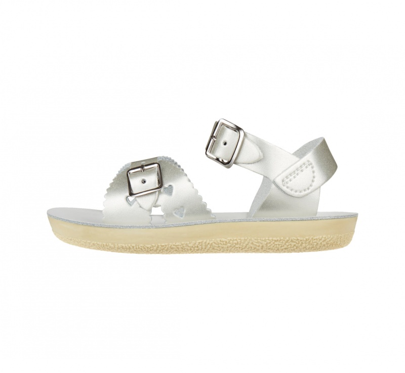 Kids' Salt Water Sweetheart Sandals Silver | 05VYCHIDU